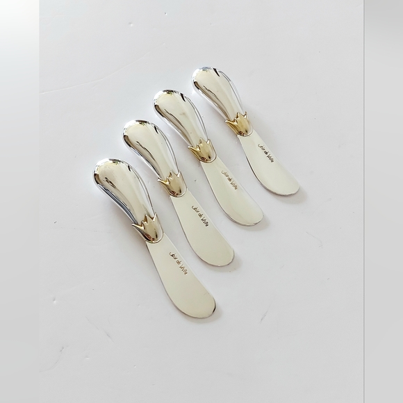 Set of 4 eggplant-shaped spreadable knives Silverplated - Picture 8 of 8